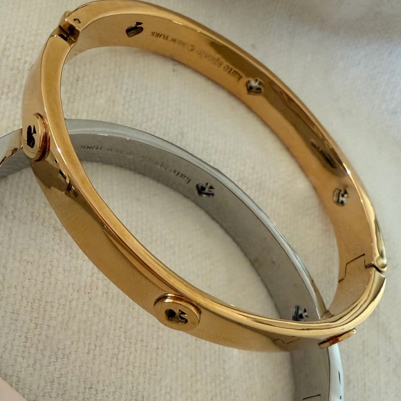 Kate Spade studded Gold Hinged banger Bracelet - Picture 12 of 13